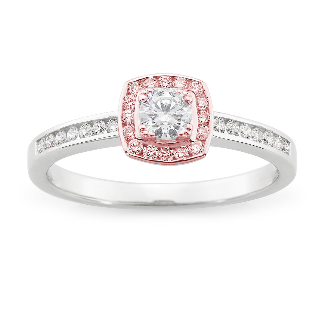 18ct White & Rose Gold Australian Pink Diamond Ring