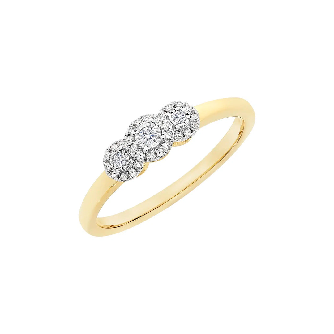 9ct Yellow Gold Diamond Ring