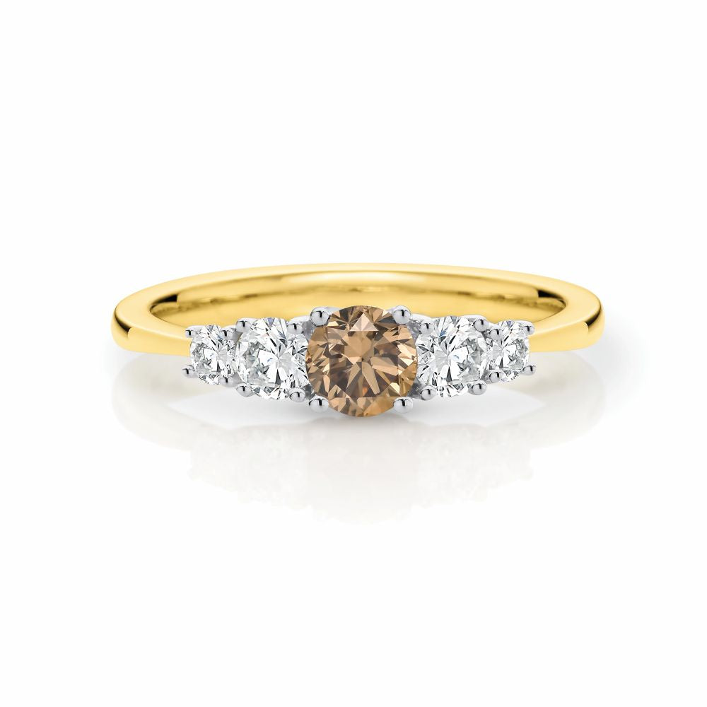 9ct Yellow Gold Australian Chocolate Diamond Ring