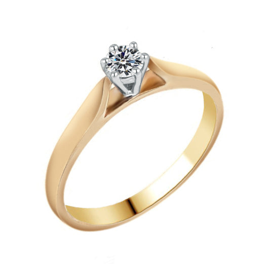 9ct Yellow Gold Diamond Solittaire Ring
