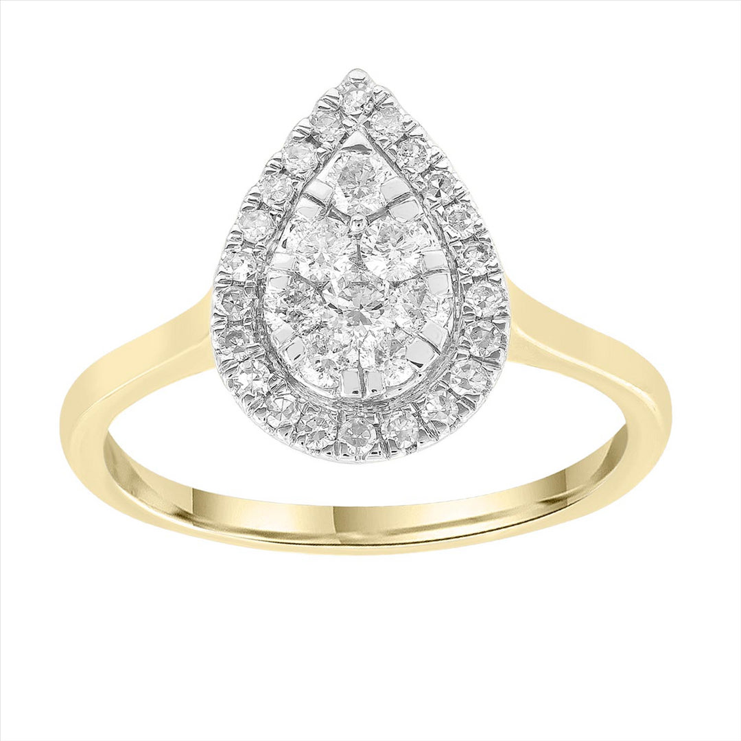 9ct Yellow & White Gold Diamond Engagement Ring