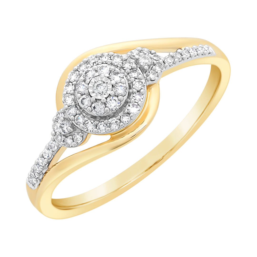 9ct Yellow Gold Diamond Ring