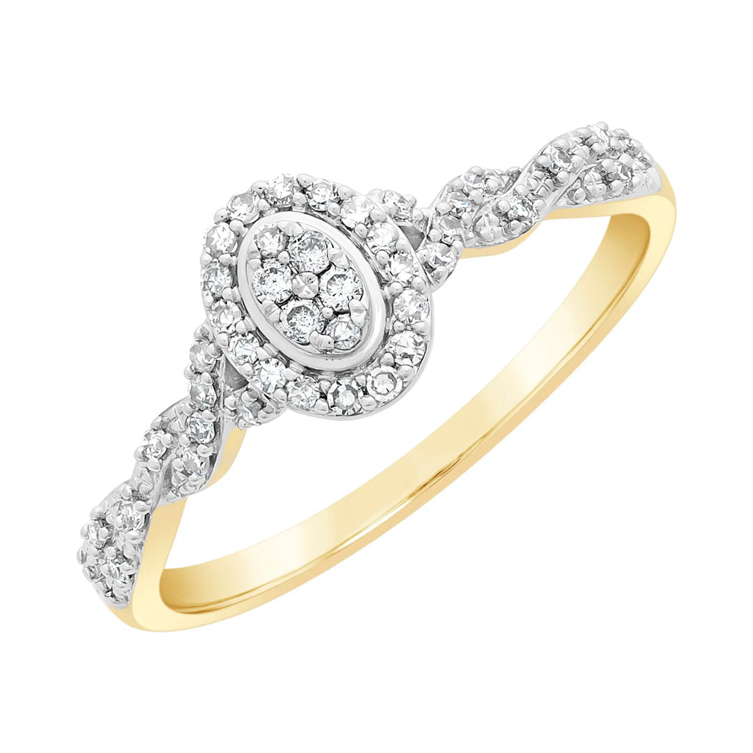 9ct Yellow Gold Diamond Ring