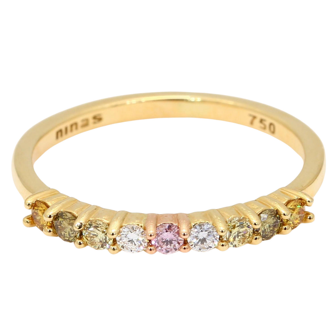 18ct Yellow & Rose Gold Multi Coloured Arygle Diamond Ring