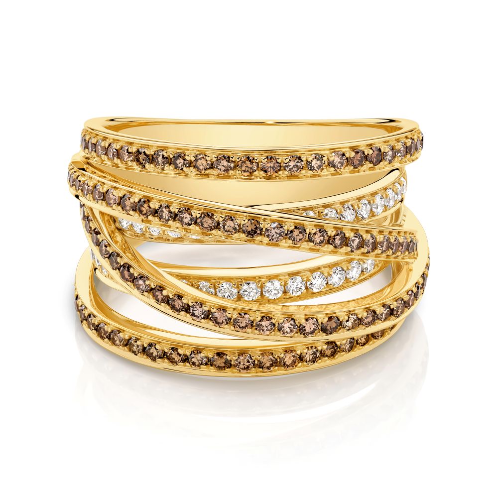 9ct Yellow Gold Australian Chocolate Diamond Ring
