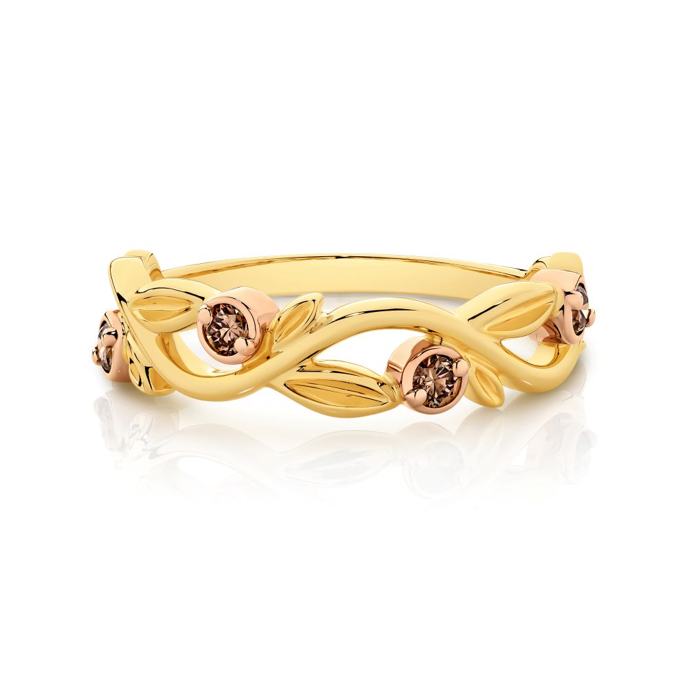 9ct Yellow & Rose Gold Australian Chocolate Diamond Ring