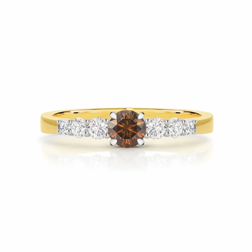 18ct Yellow & White Gold Australian Chocolate Diamond Ring
