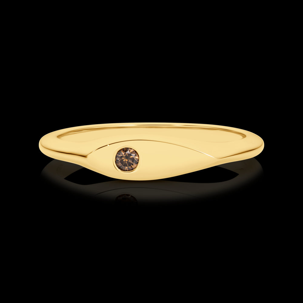 9ct Yellow Gold Australian Chocolate Diamond Ring