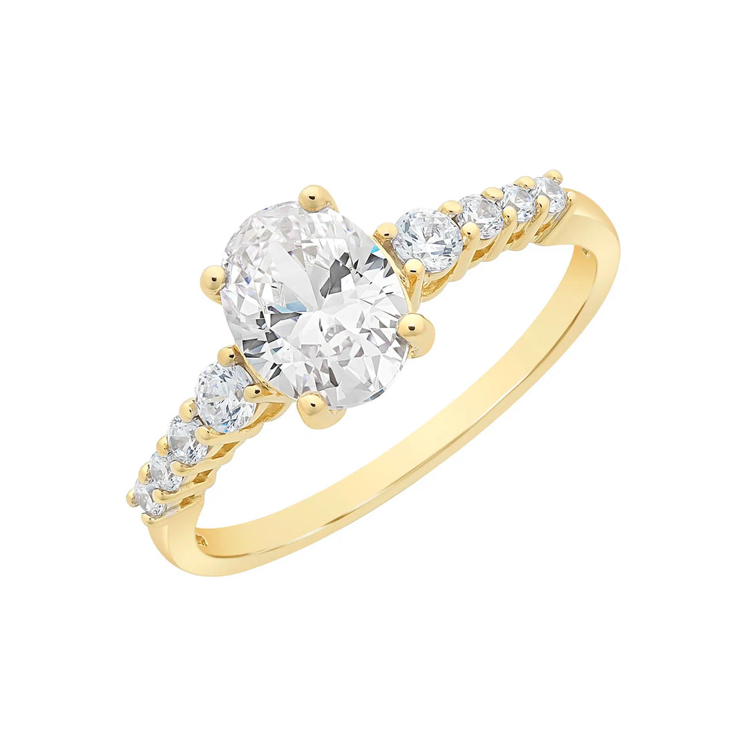 9ct Yellow Gold Cubic Zirconia Ring
