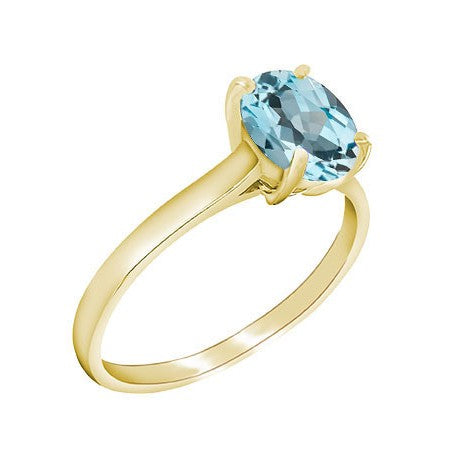 9ct Yellow Gold Blue Topaz Ring