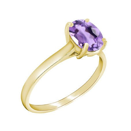 9ct Yellow Gold Pink Amethyst Ring