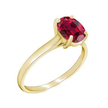 9ct Yellow Gold Created Ruby Ring