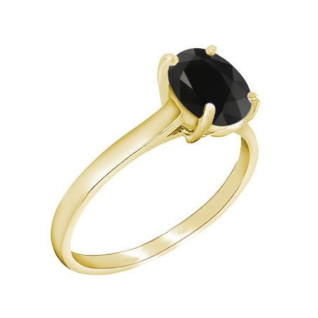 9ct Yellow Gold Black Sapphire Ring