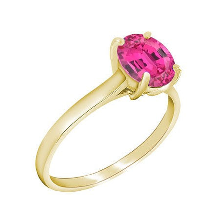9ct Yellow Gold Created Pick Sapphire Ring