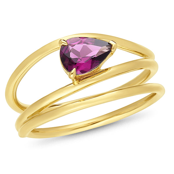 9ct Yellow Gold Rhoolite Garnet Ring