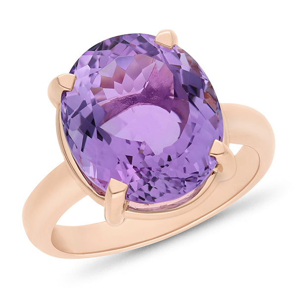 9ct Rose Gold Amethyst Ring