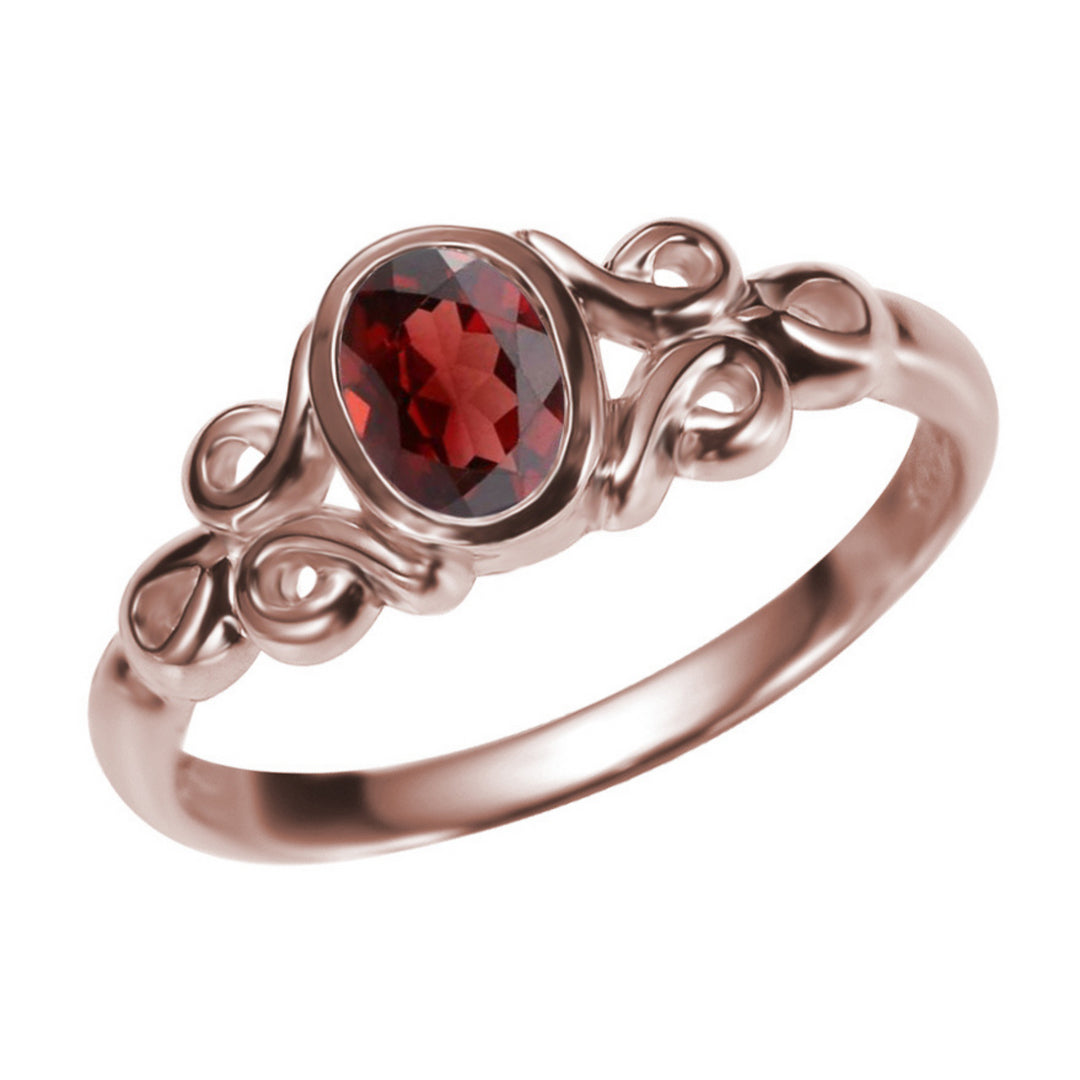 9ct Rose Gold Garnet Ring