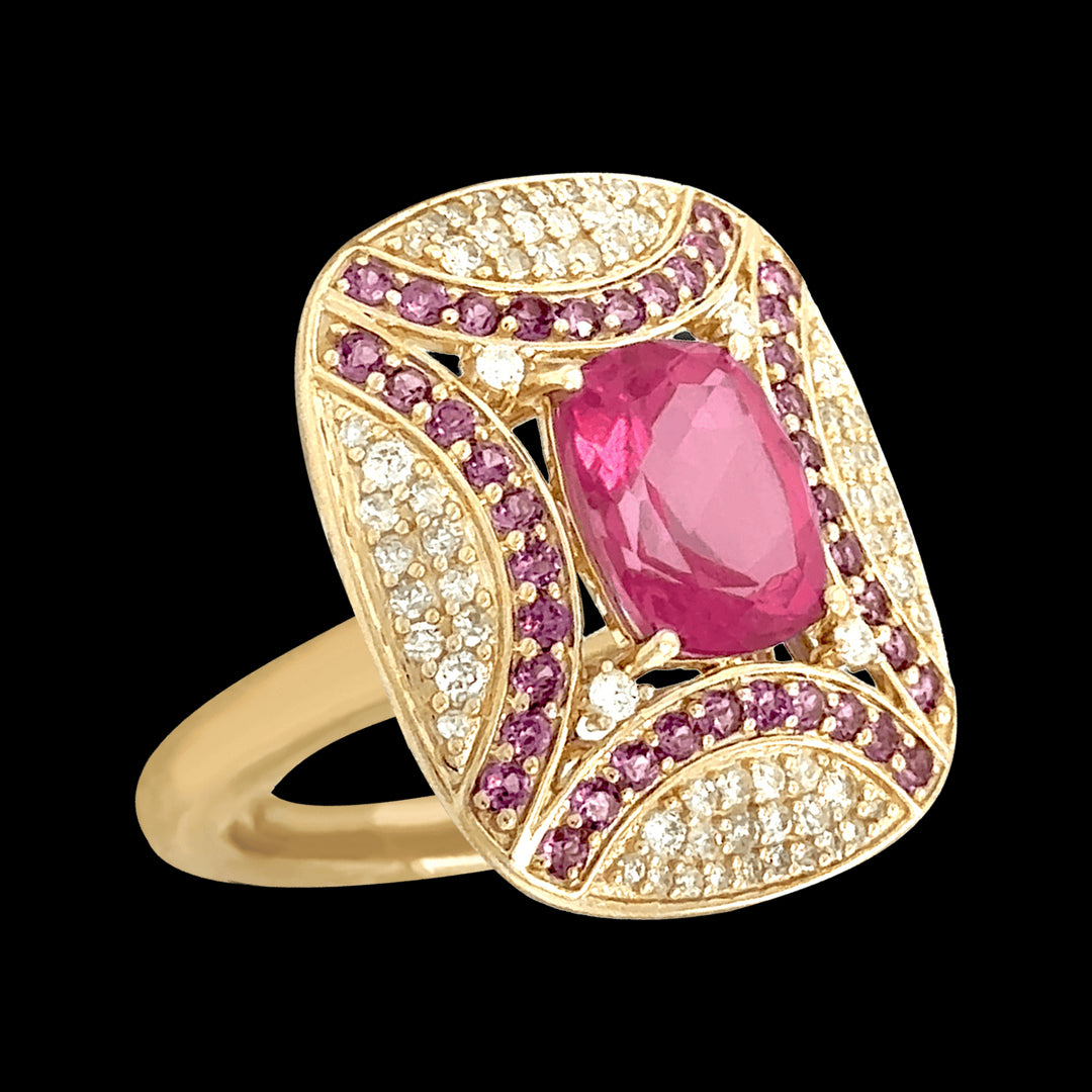 9ct Yellow Gold Multi Coloured Gemstone Ring