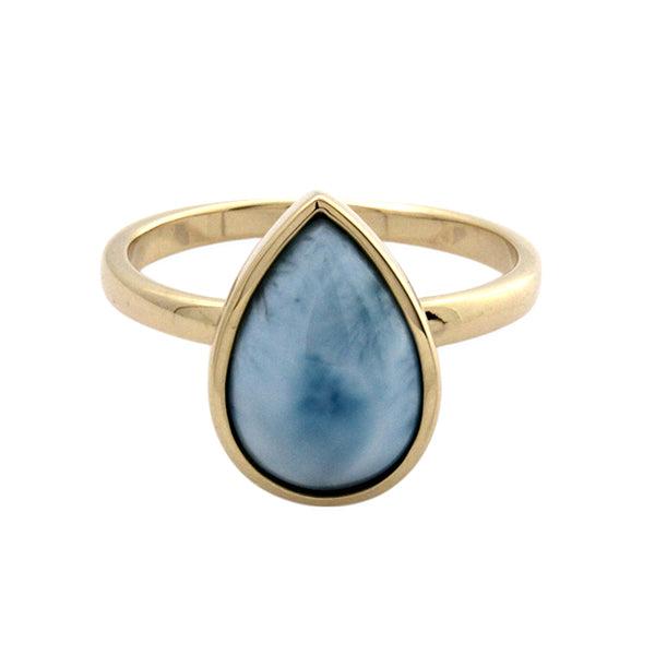 9ct Yellow Gold Larimar Ring