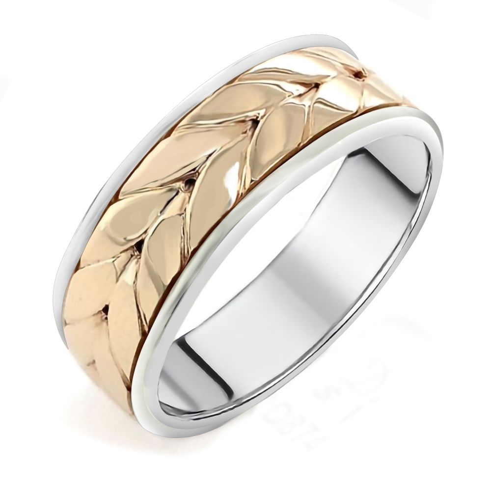 Sterling Silver & 9ct Yellow Gold Celtic Gents Ring