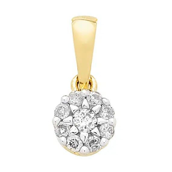 9ct Yellow Gold Diamond Pendant