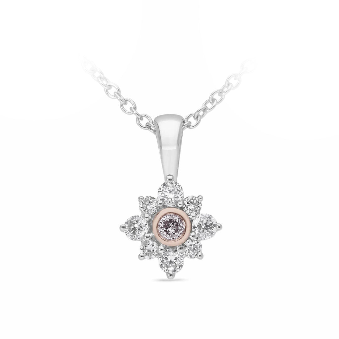 9ct White & Rose Gold Australian Pink Diamond Pendant