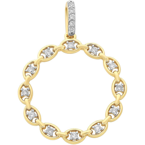 9ct Yellow Gold Diamond Circle Pendant