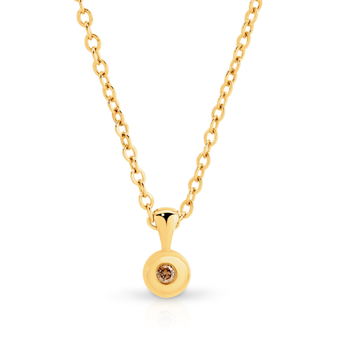 9ct Yellow Gold Australian Chocolate Diamond Pendant