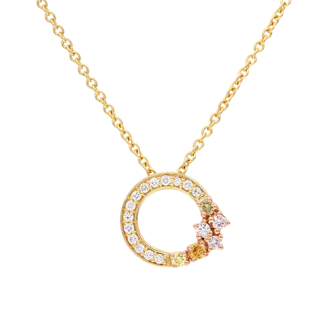 9ct Yellow & Rose Gold Multi Coloured Arygle Diamond Necklace