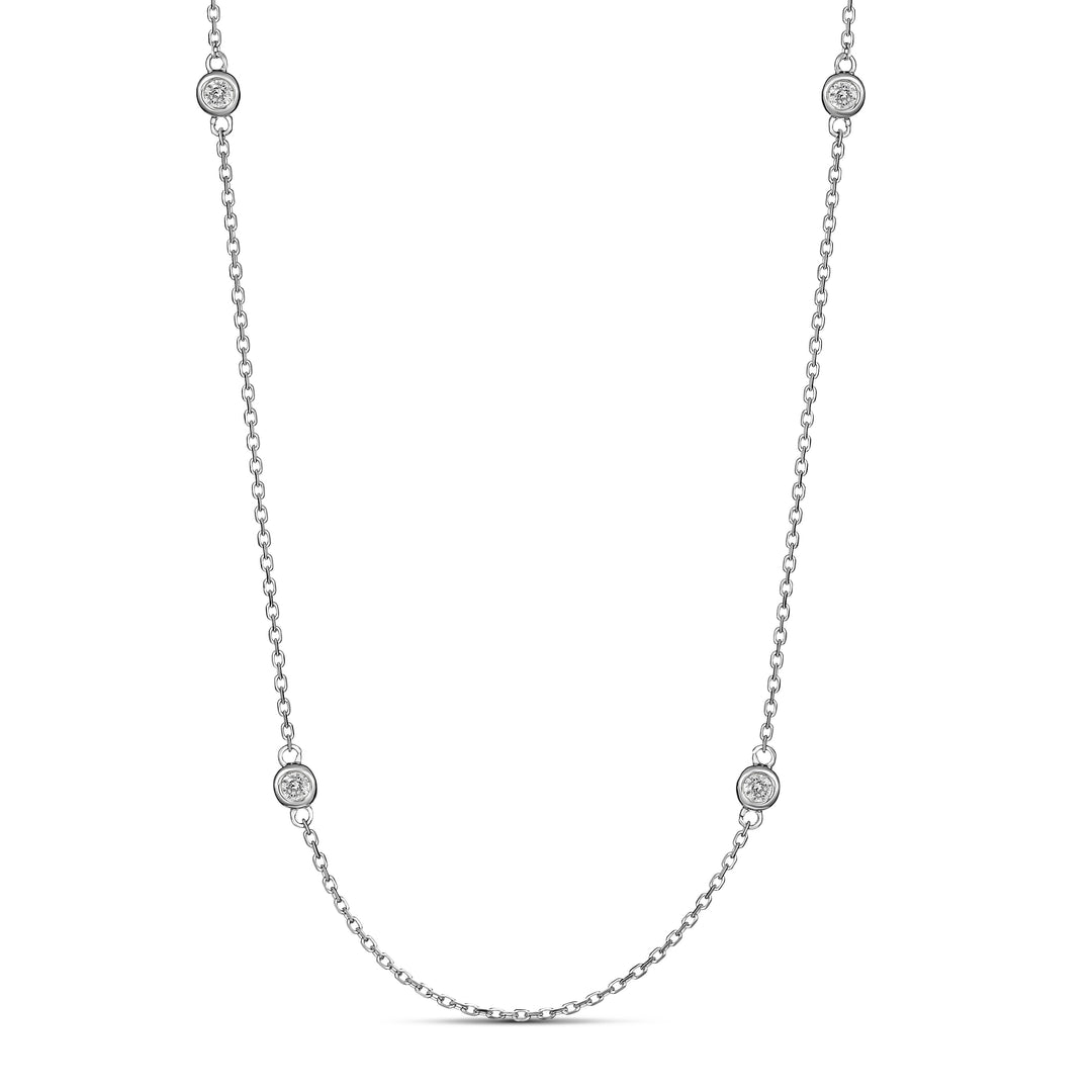 9ct White Gold Lab Grown Diamond Necklace