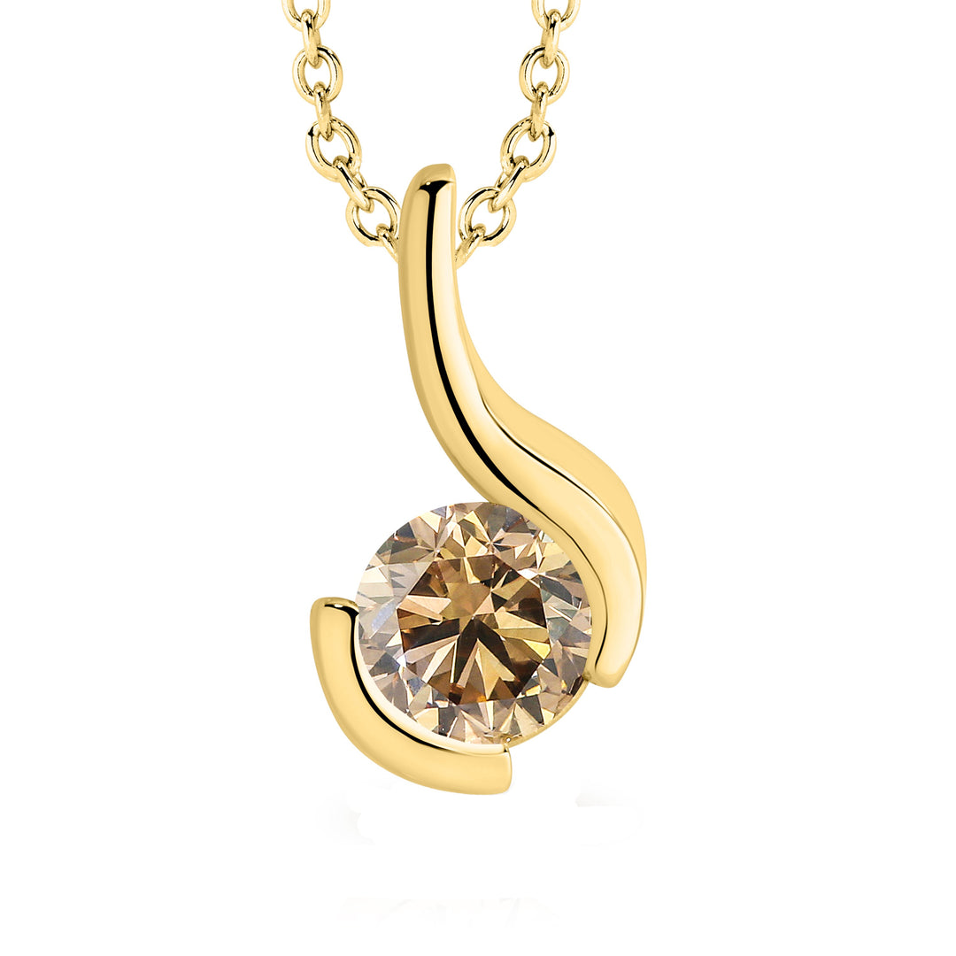 18ct Yellow Gold Australian Chocolate Diamond Pendant