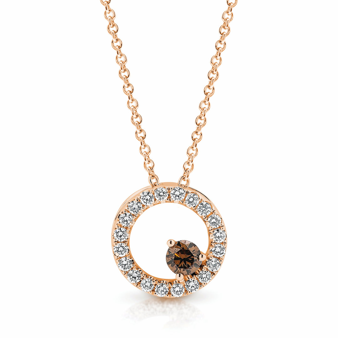 9ct Rose Gold Australian Chocolate Diamond Necklace