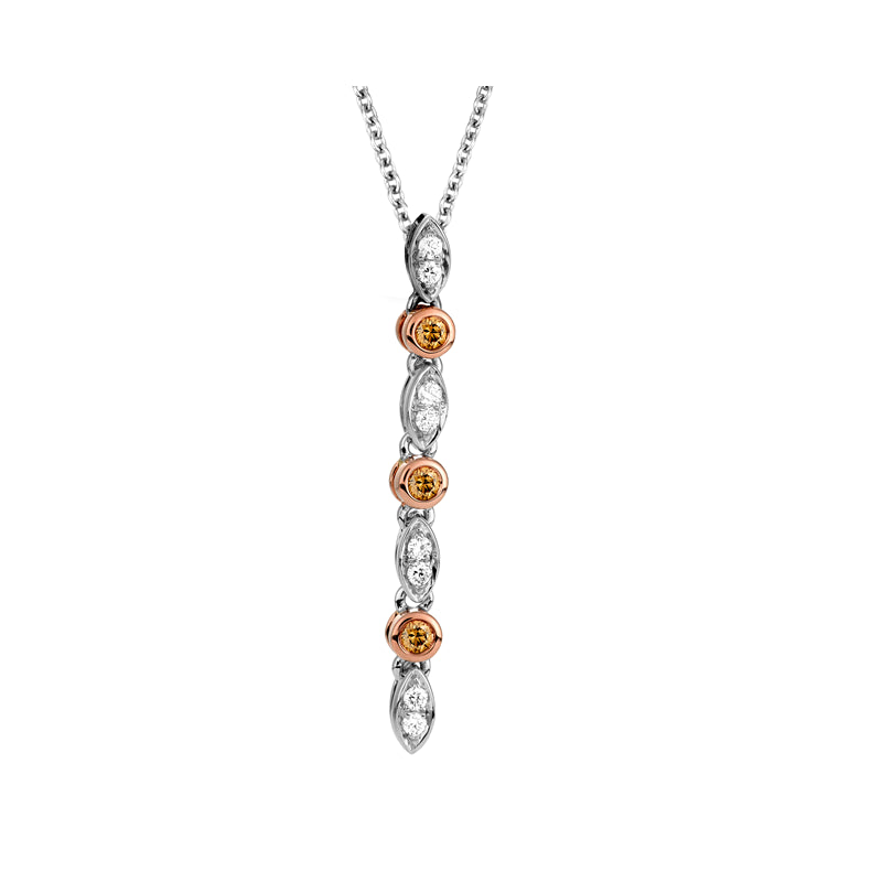 9ct White & Rose Gold Australian Chocolate Diamond Pendant