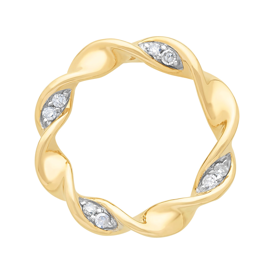 9ct Yellow Gold Diamond Circle Slider Pendant