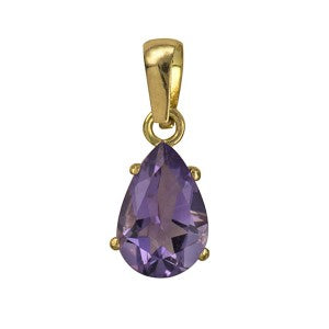 9ct Yellow Gold Amethyst Pendant