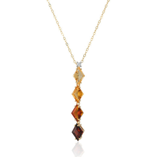 9ct Yellow Gold Multi Coloured Pendant