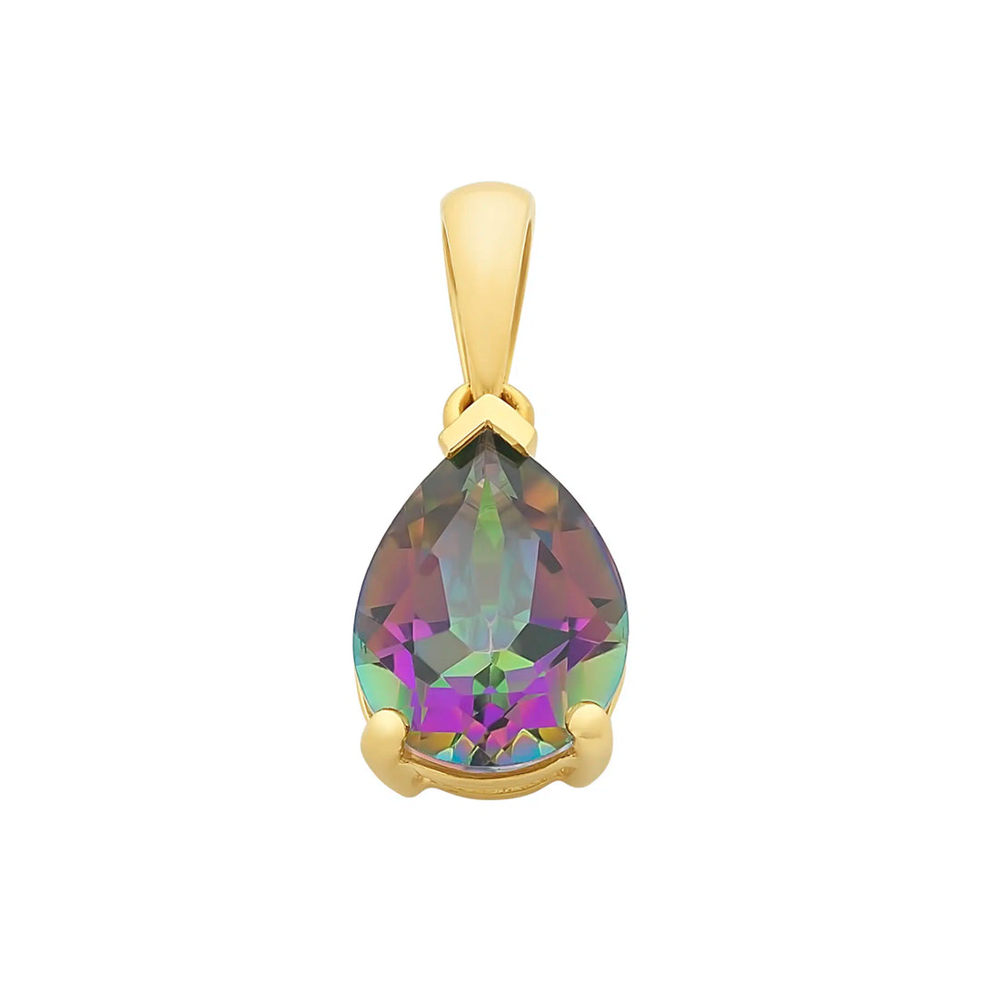 9ct Yellow Gold Mystic Topaz Pendant