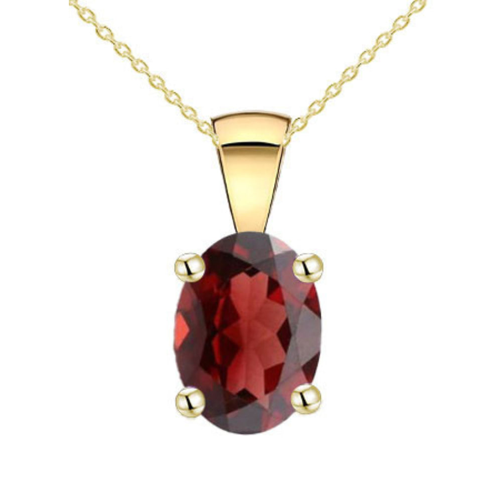 9ct Yellow Gold Garnet Pendant
