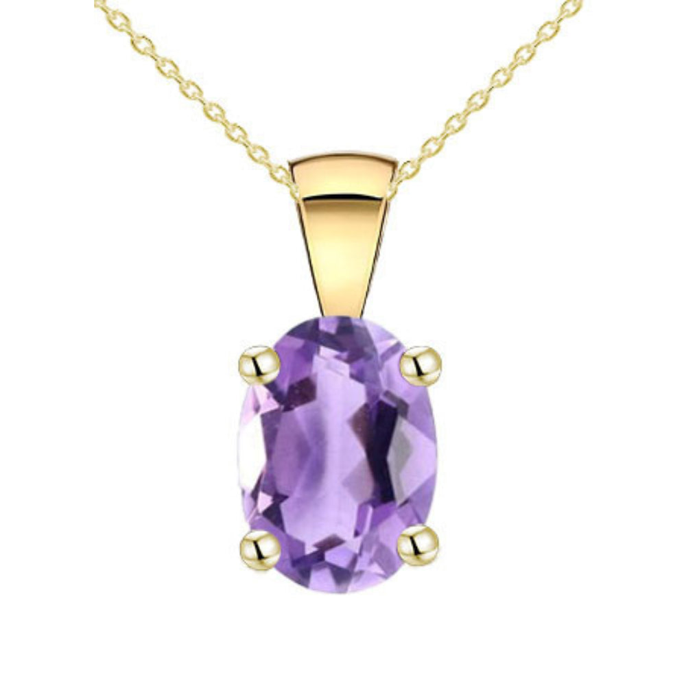 9ct Yellow Gold Pink Amethyst Pendant