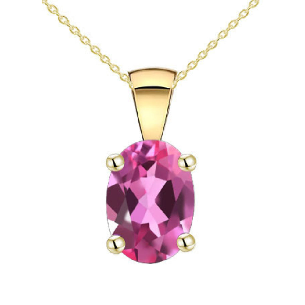 9ct Yellow Gold Created Sapphire Pendant