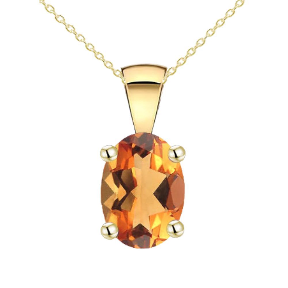 9ct Yellow Gold Citrine Pendant