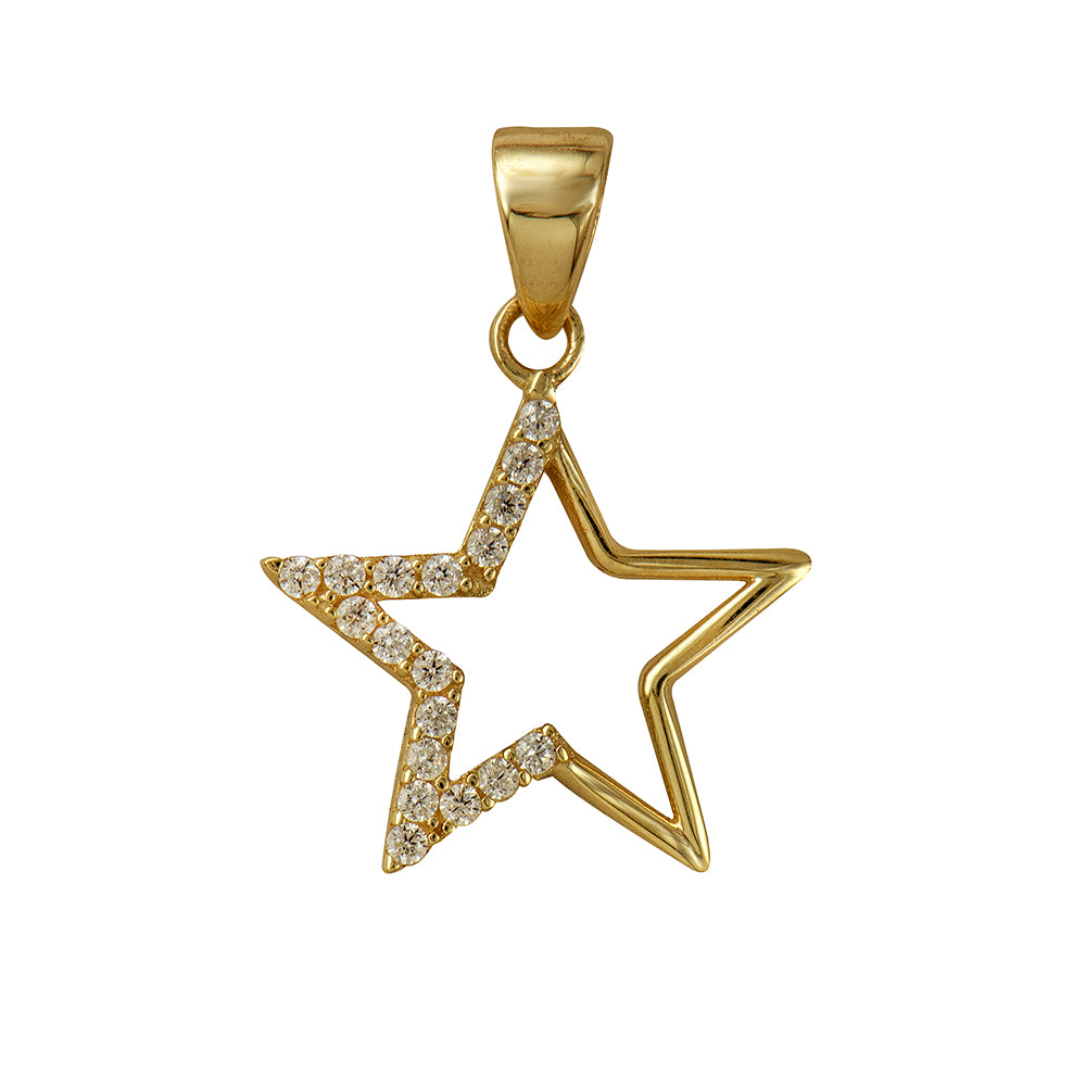 9ct Yellow Gold Cubic Zirconia Star Pendant