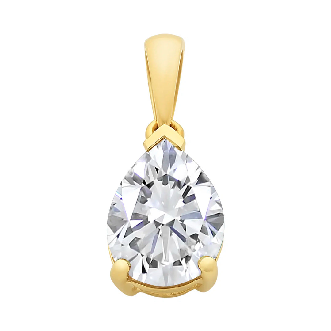 9ct Yellow Gold Cubic Zirconia Pendant
