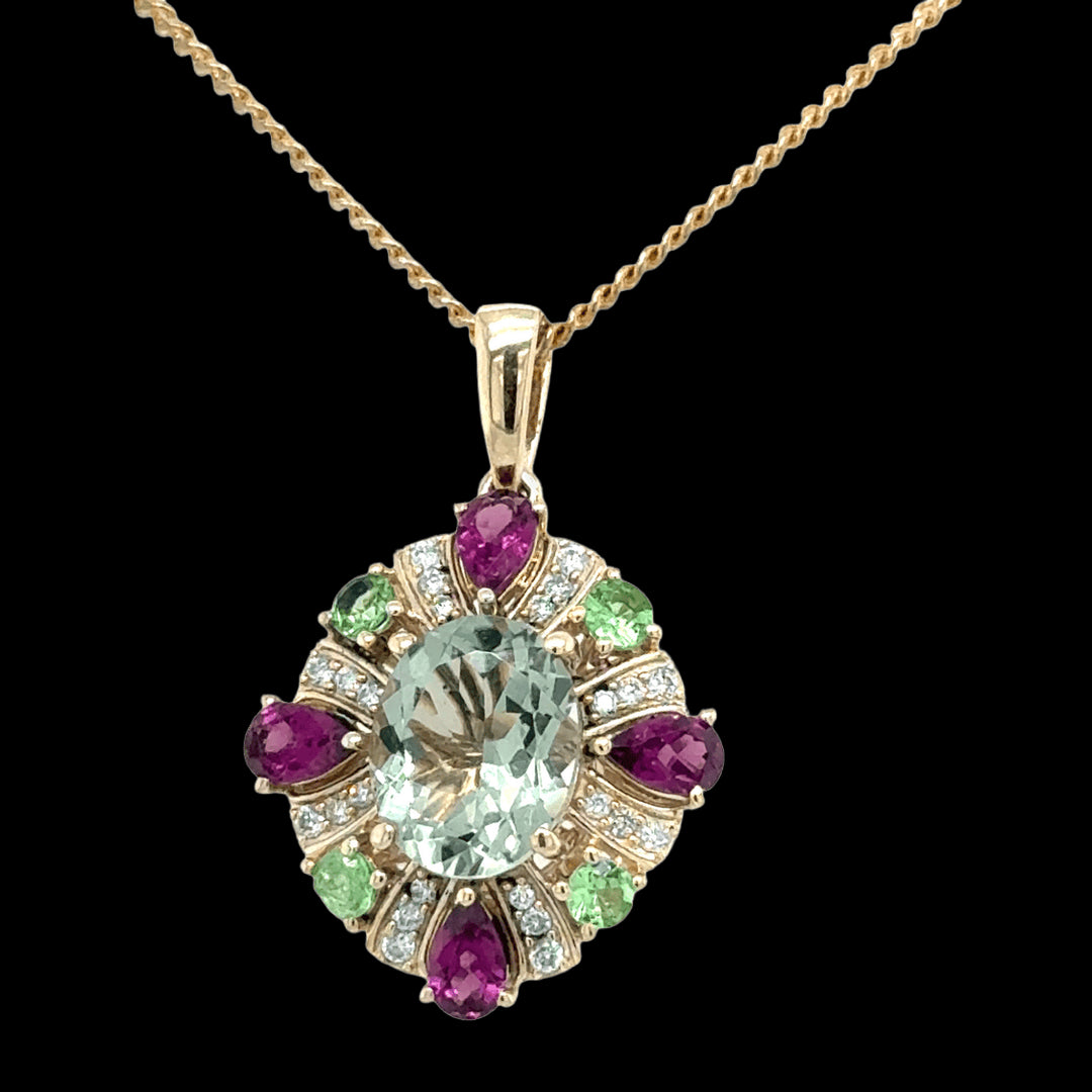 9ct Yellow Gold Multi COloured Gemstone Enhancer