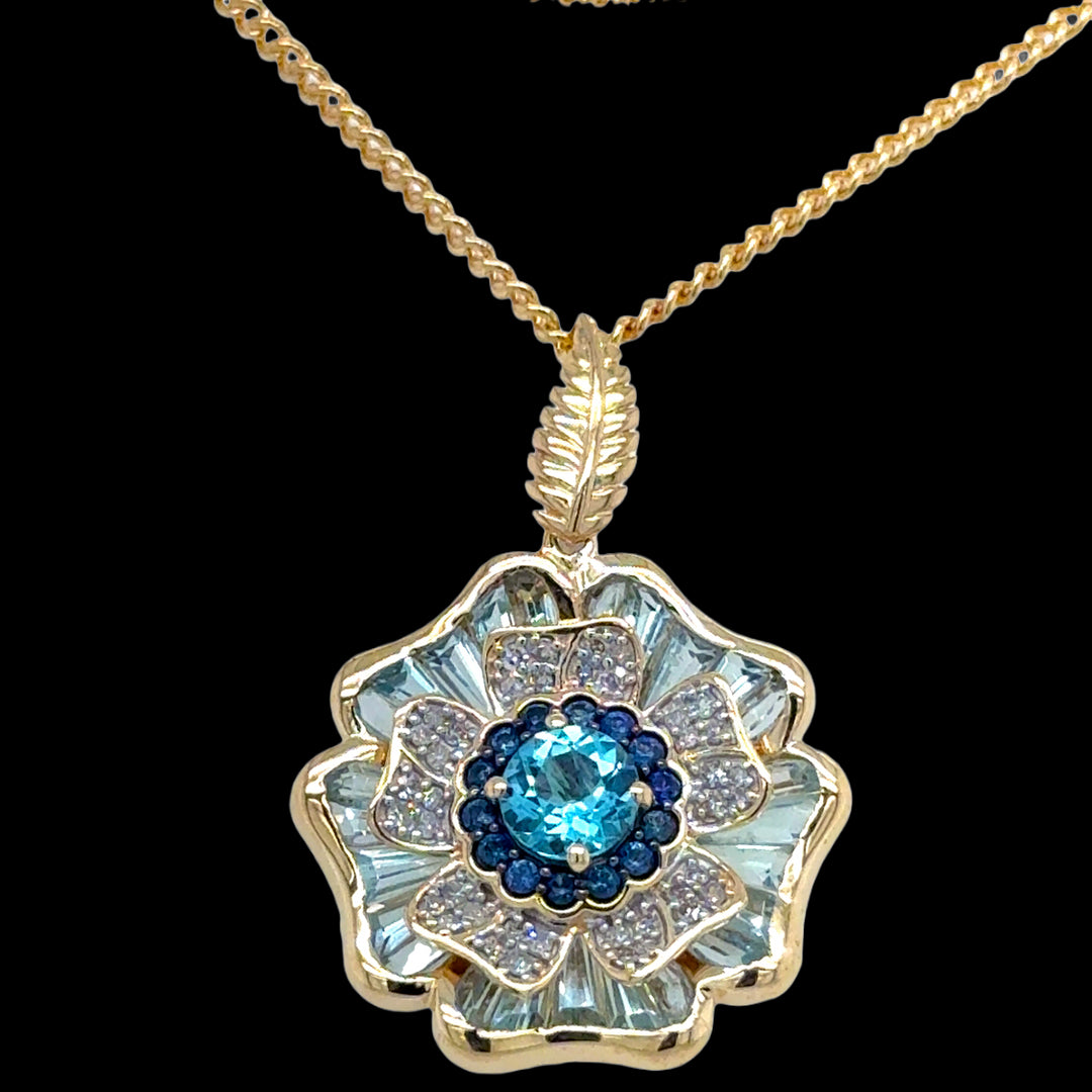 9ct Yellow Gold Multi Coloured Gemstone Enhancer
