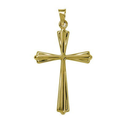 9ct Yellow Gold Hollow Cross Pnedant
