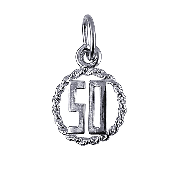 Sterling Silver Number 50 Charm