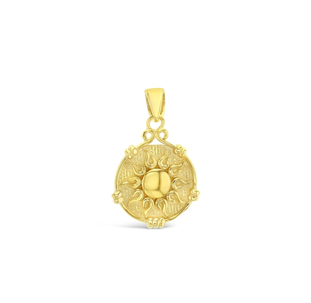 9ct Yellow Gold Sun Disc Pendant