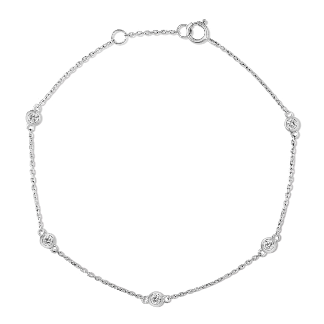 9ct White Gold Lab Grown Diamond Bracelet
