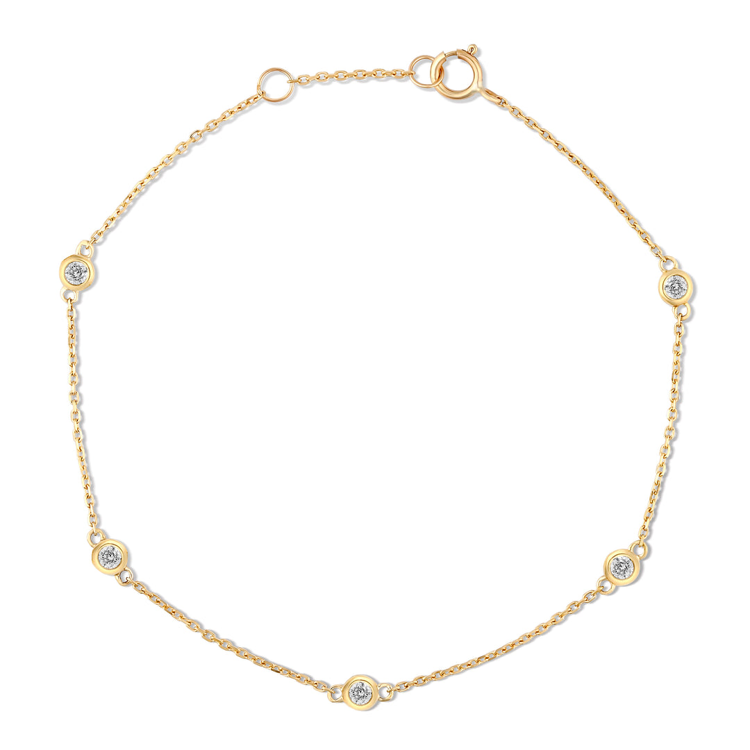 9ct Yellow Gold Lab Grown Diamond Bracelet